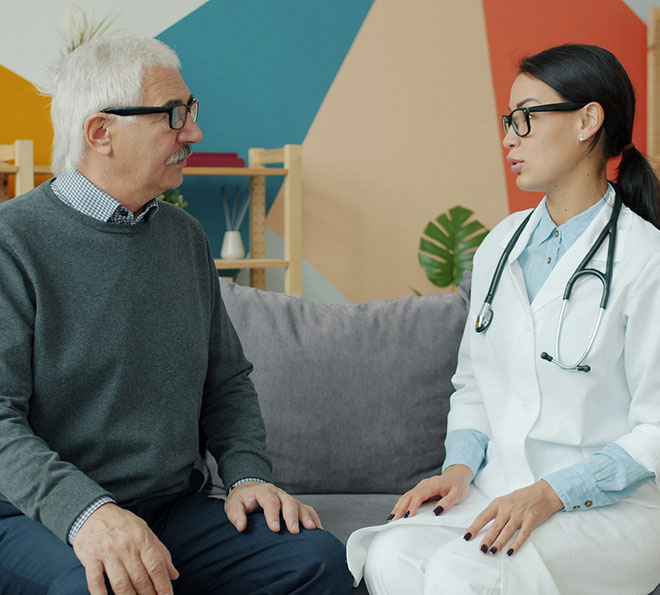 A doctor interviews a patient in Upper Marlboro, MD