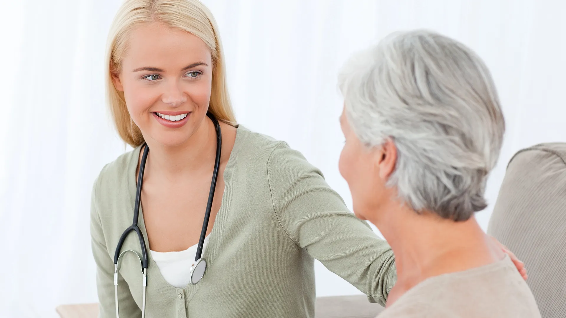 A meeting between a live-in home health aide and a patient in Baltimore