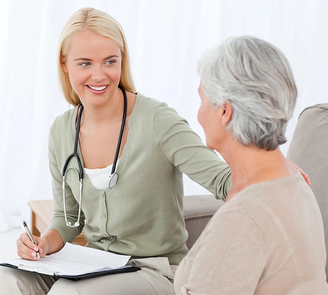 A meeting between a live-in home health aide and a patient in Baltimore